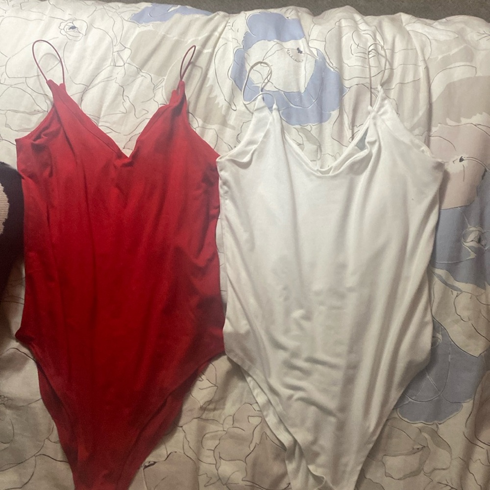 Red and White bodysuits from Gaze